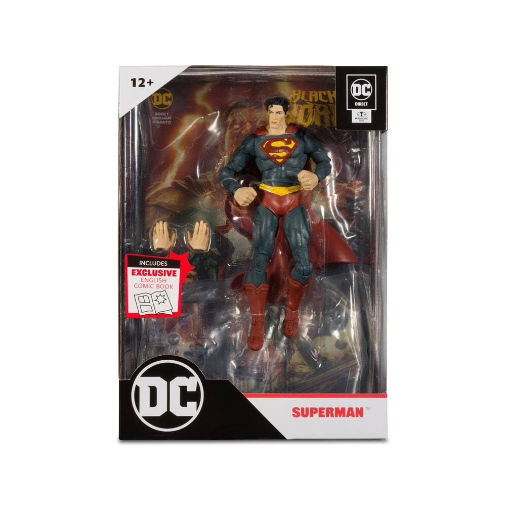 McFarlane Toys DC Direct 7-Inch Superman Figure – Black Adam WV1 Edition, Includes Comic & Art Card