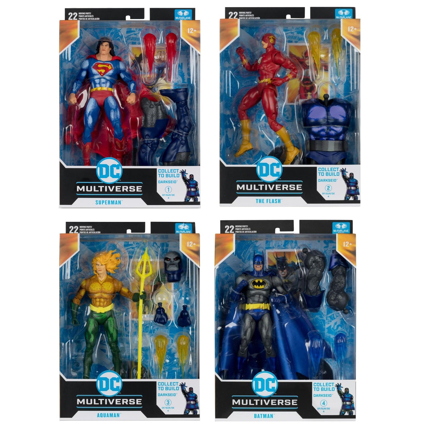 McFarlane Toys DC Multiverse Justice League Task Force 7-Inch Build-A Superman Bundle (Flash, Aquaman & Batman)