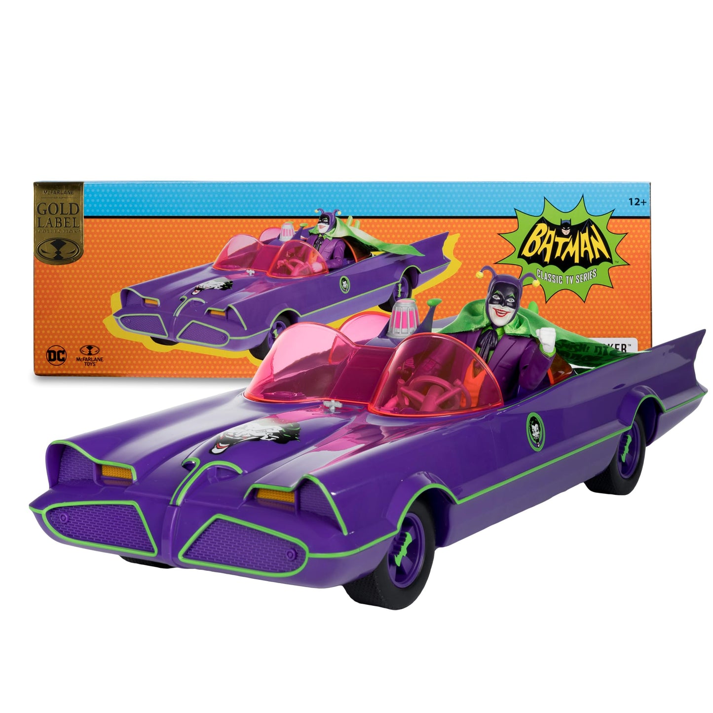 McFarlane Toys DC Retro Batmobile & The Joker (Batman 66') 2-Pack – Gold Label Amazon Exclusive