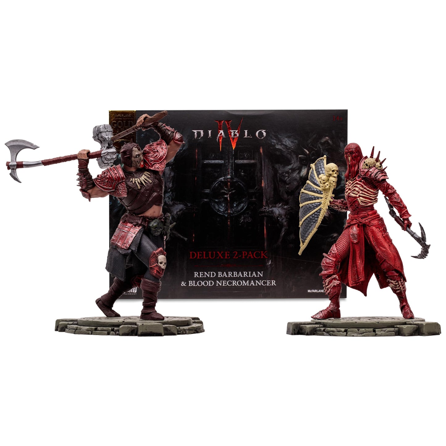 McFarlane Toys Diablo IV Rend Barbarian & Blood Necromancer 1:12 Gold Label – Amazon Exclusive