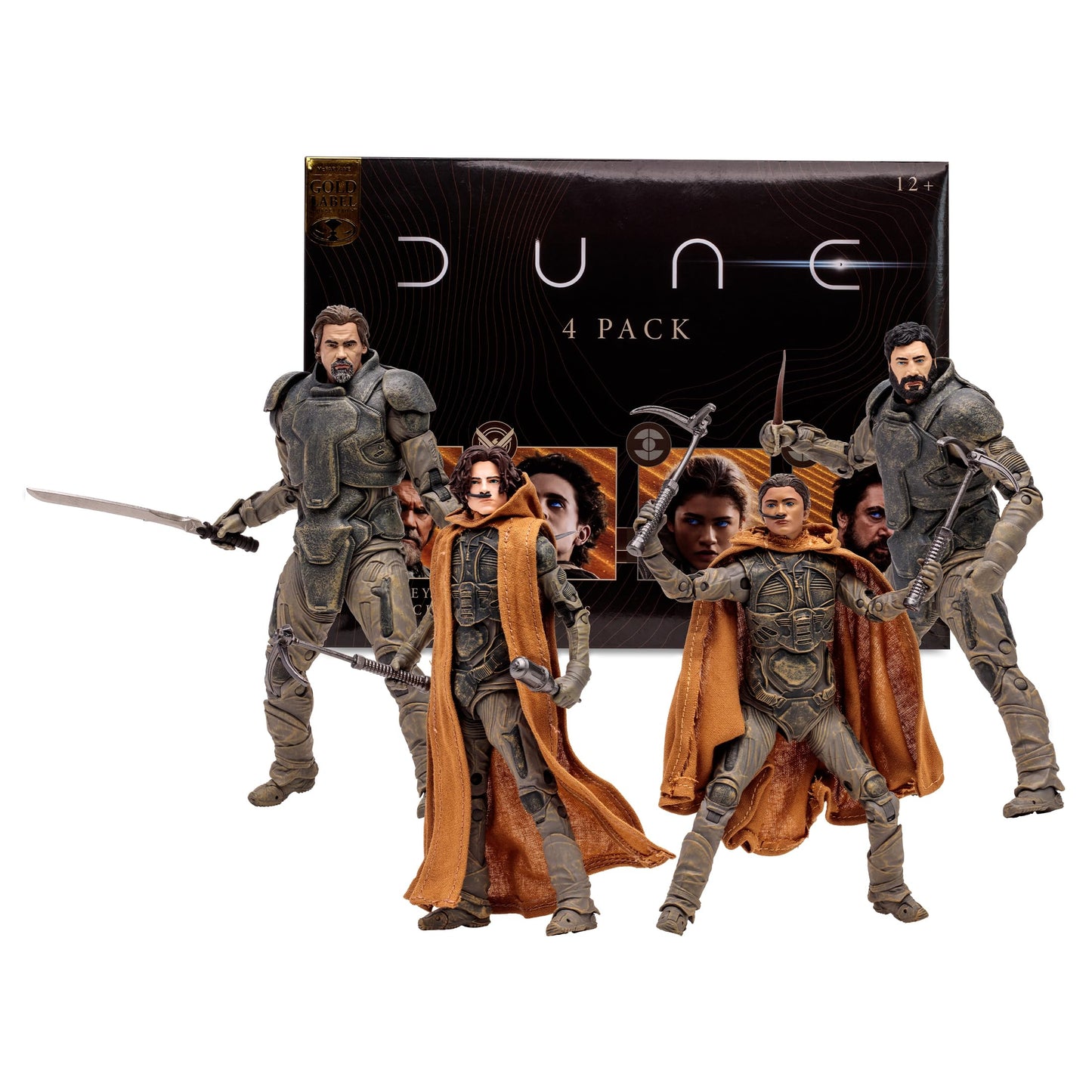 McFarlane Toys - Dune Part Two 4pk Gurney Halleck Paul Atreides Chani Stilgar Gold Label Amazon Exclusive