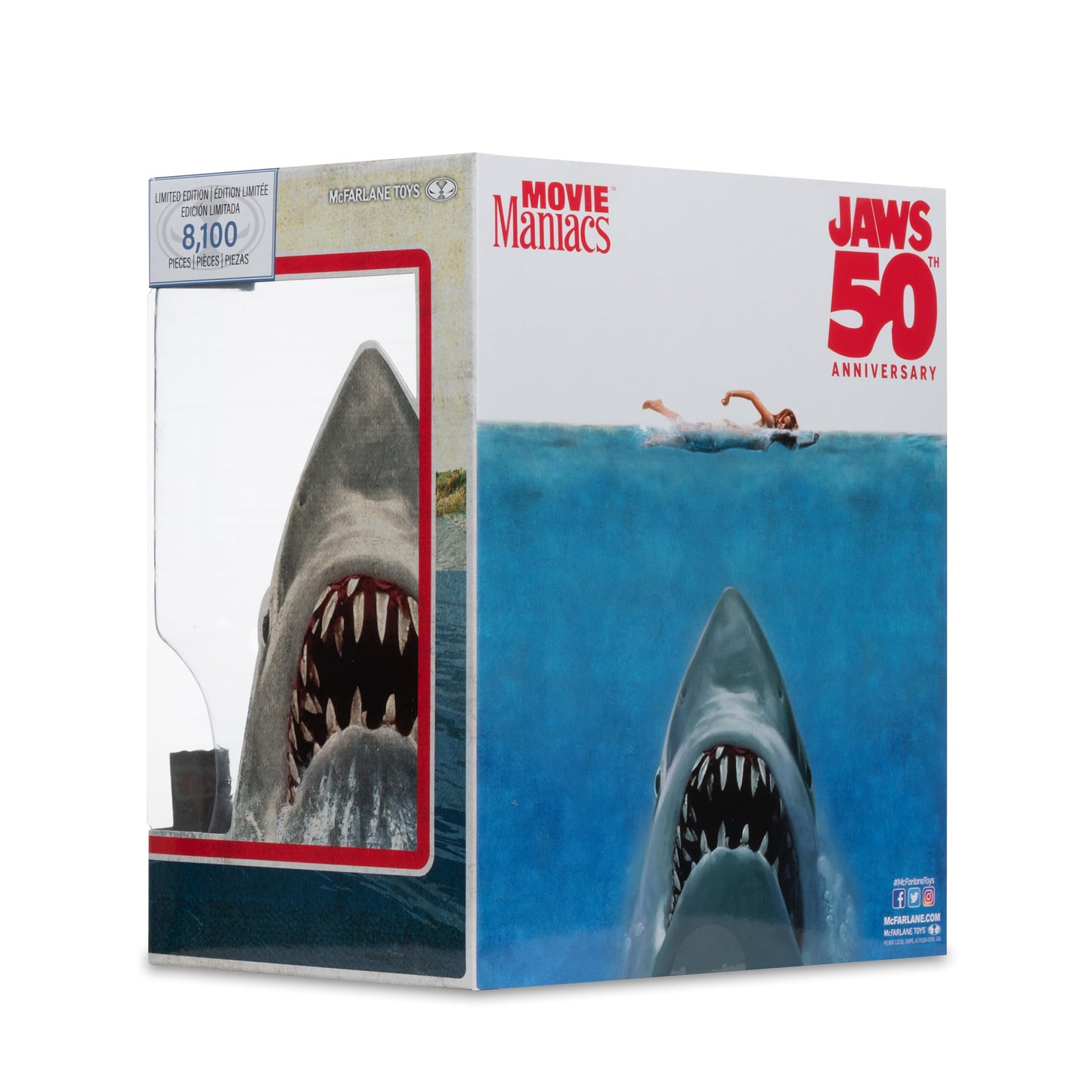 McFarlane Toys Jaws (50th Anniversary) 6in Posed Figure - Collectible Movie Maniacs