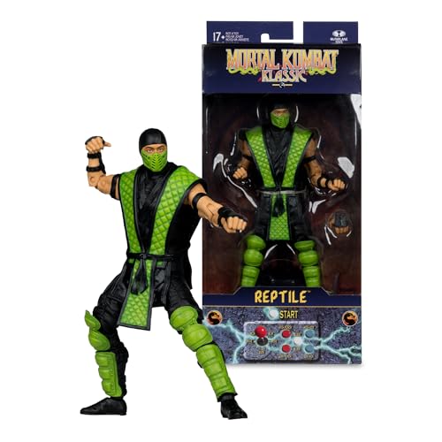 McFarlane Toys Mortal Kombat Klassic Reptile 7in Action Figure | Ultra Articulation & Collectible Display