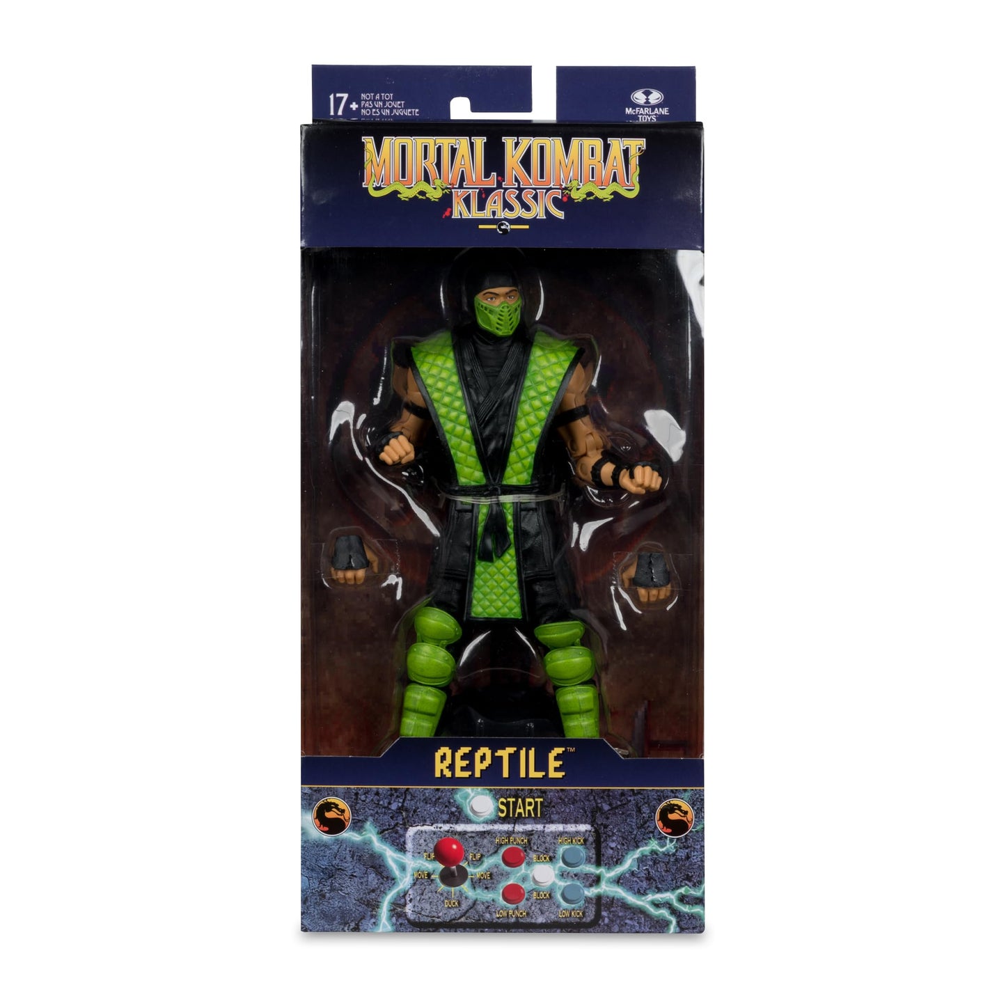 McFarlane Toys Mortal Kombat Klassic Reptile 7in Action Figure | Ultra Articulation & Collectible Display