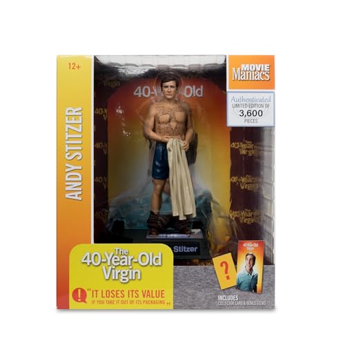 McFarlane Toys Movie Maniac Andy Stitzer 6in Posed Figure | The 40-Year-Old Virgin