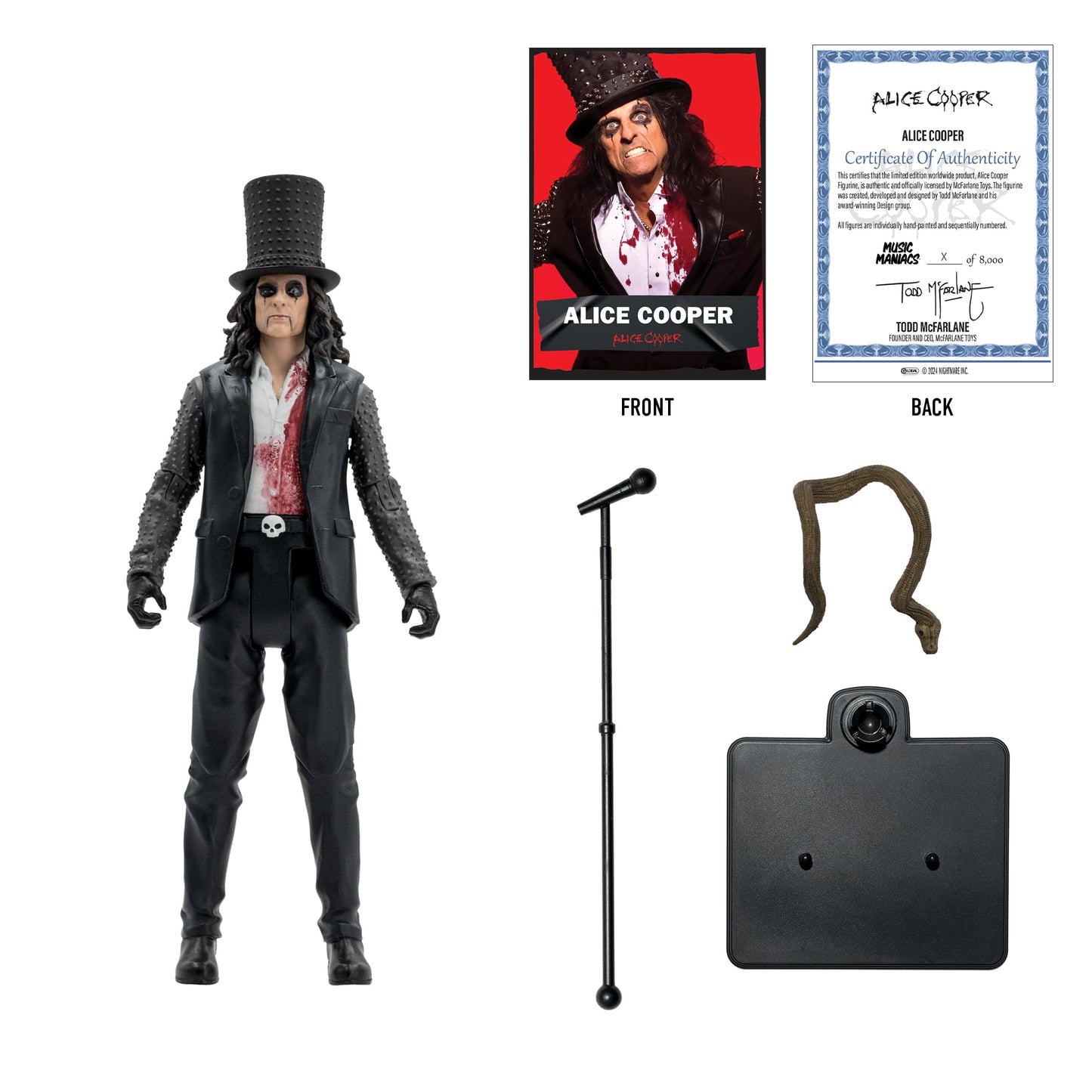 McFarlane Toys Music Maniacs Metal Alice Cooper 6in Action Figure – Collectible Rock Figurine