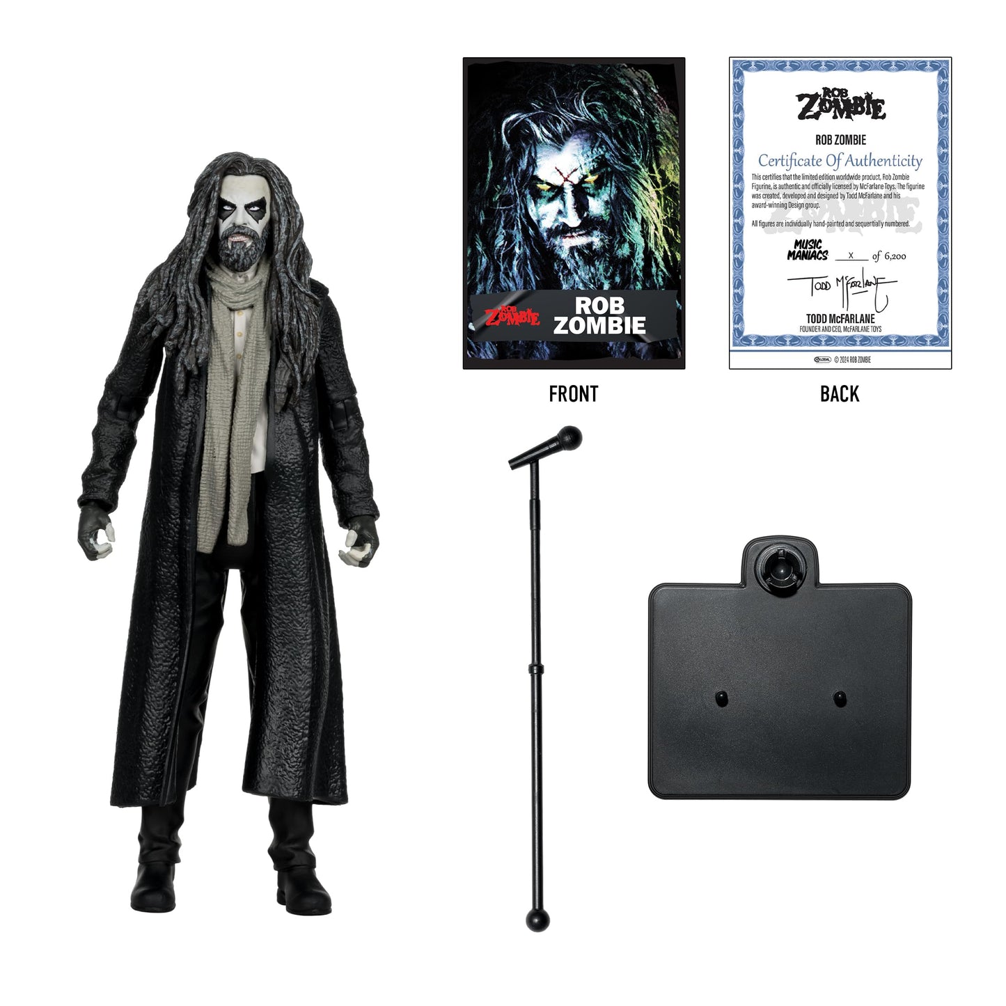 McFarlane Toys Music Maniacs Metal Rob Zombie 6in Action Figure | Collectible Display