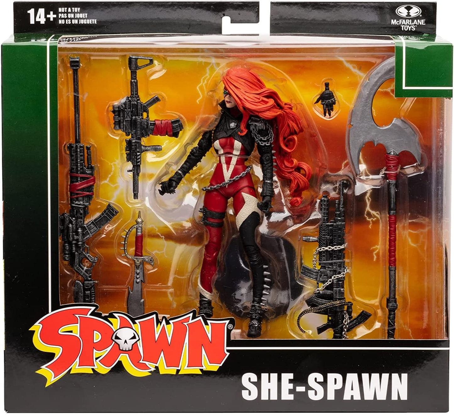McFarlane Toys Spawn She Spawn 7in Deluxe Box Set – 22-Point Articulation & Eight Accessories