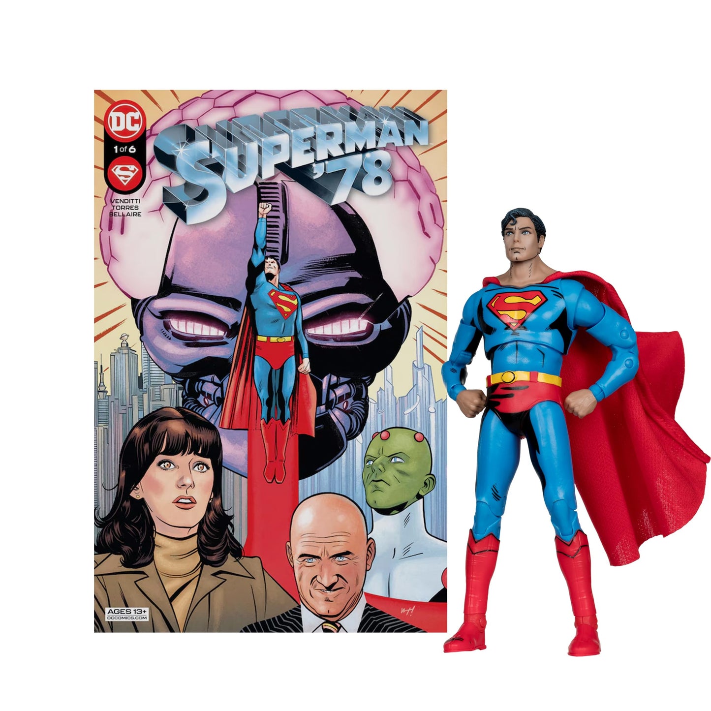 McFarlane Toys DC Direct Page Punchers Superman (Superman ’78) – 7-Inch Figure with Comic