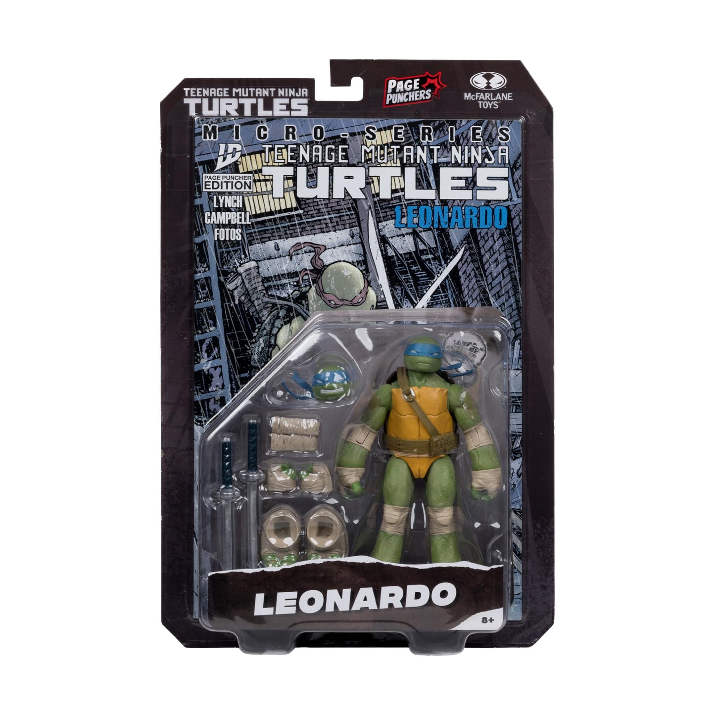 McFarlane Toys TMNT Leonardo 5in Action Figure with Exclusive Page Punchers Comic