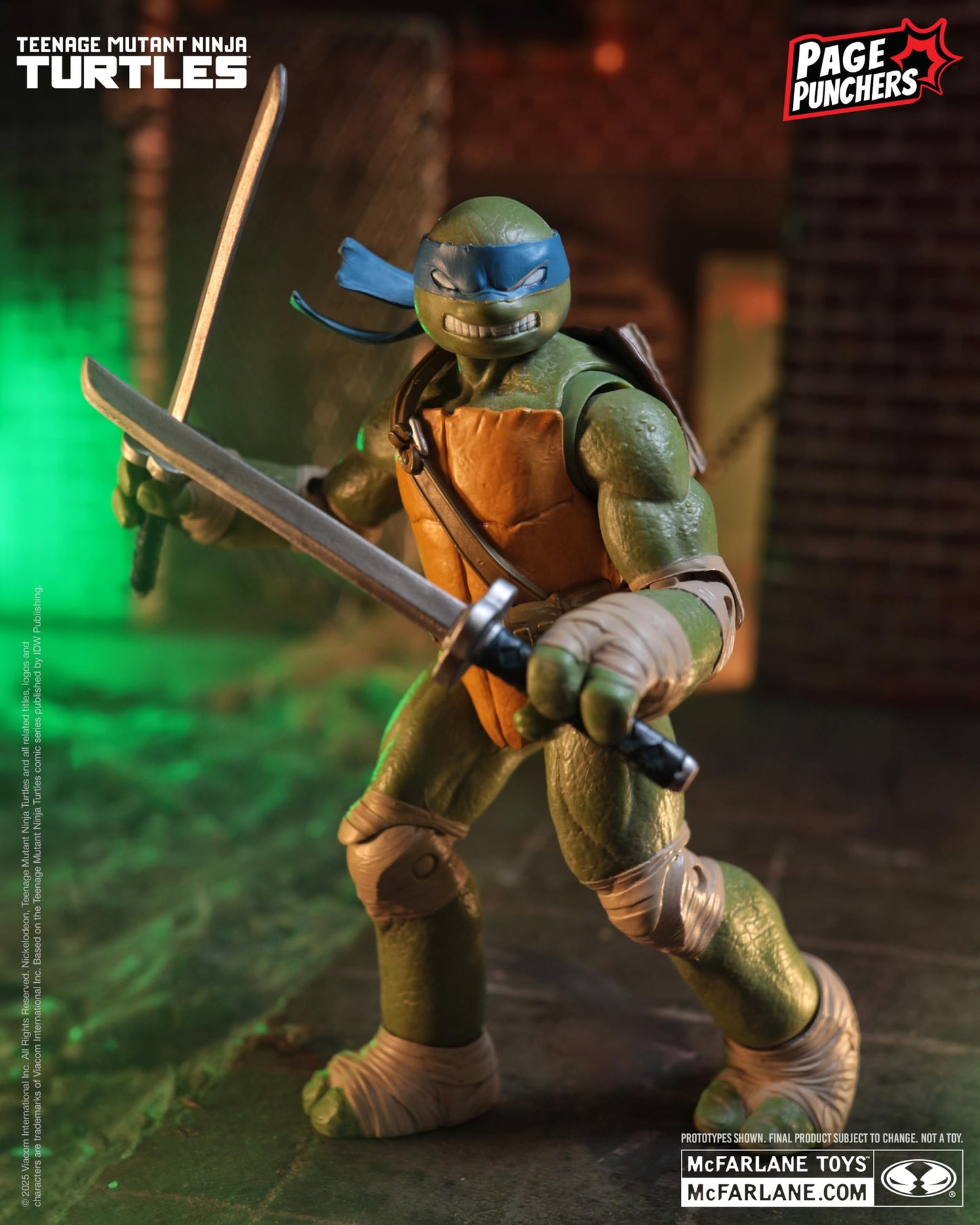 McFarlane Toys TMNT Leonardo 5in Action Figure with Exclusive Page Punchers Comic