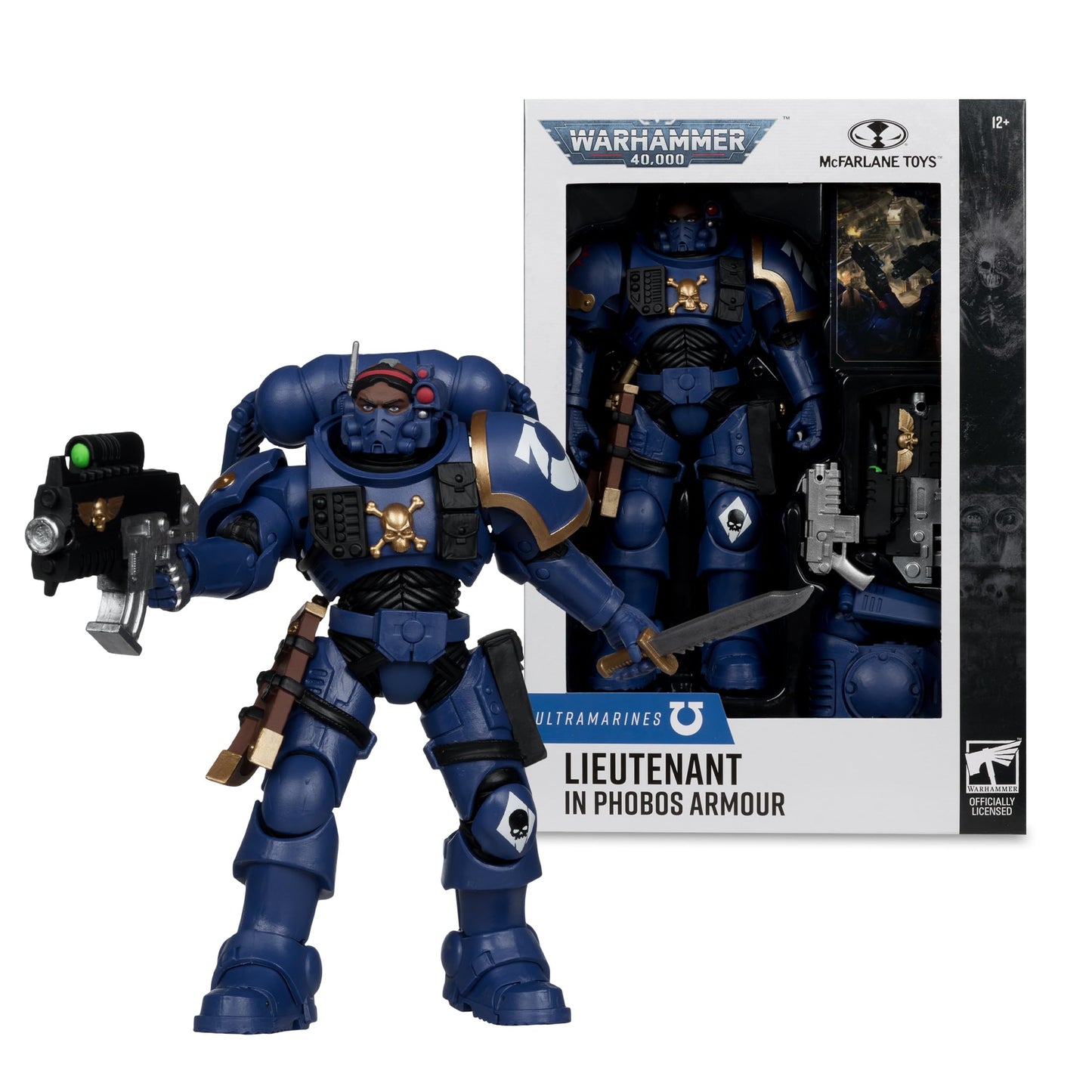 McFarlane Toys Warhammer 40,000 Lieutenant in Phobos Armour – Ultramarines 7-Inch Figure