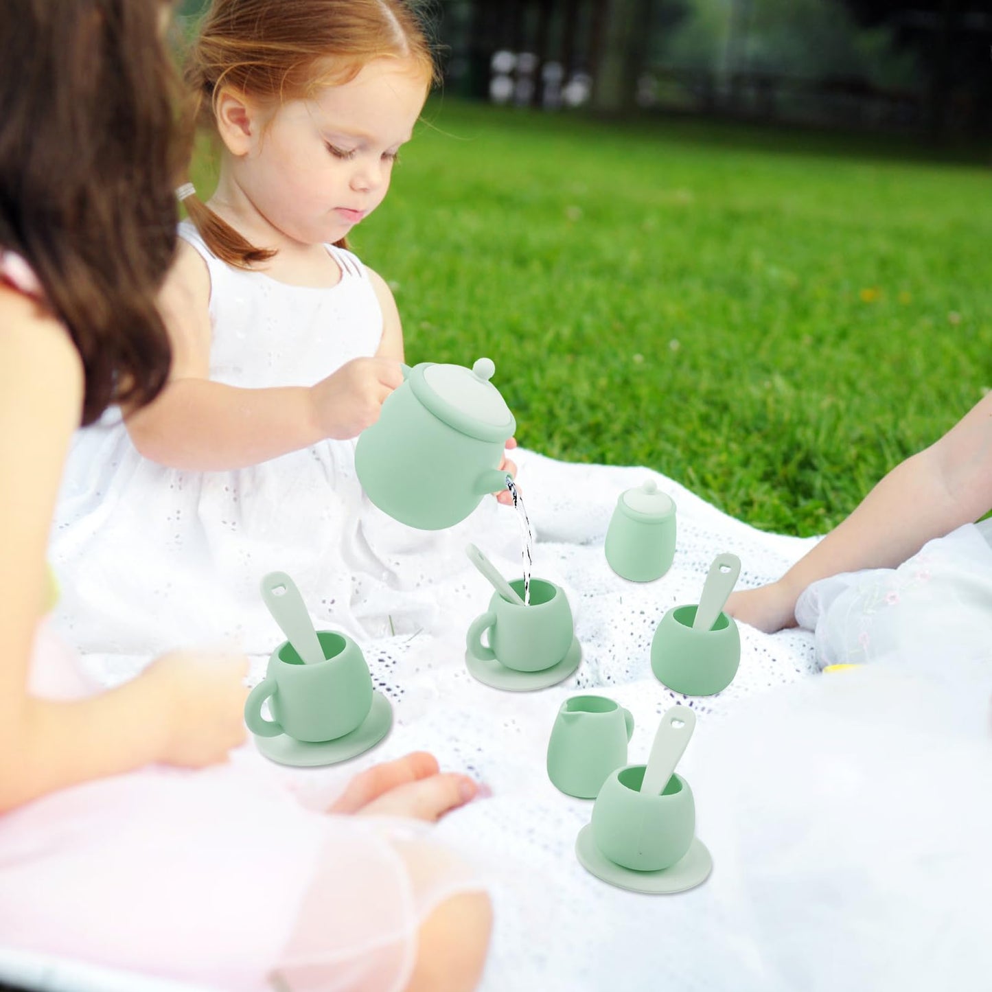 MCGMITT Silicone Tea Set – 15-Piece BPA-Free Pretend Tea Set for Toddlers 3-6 | Safe, Dishwasher Safe
