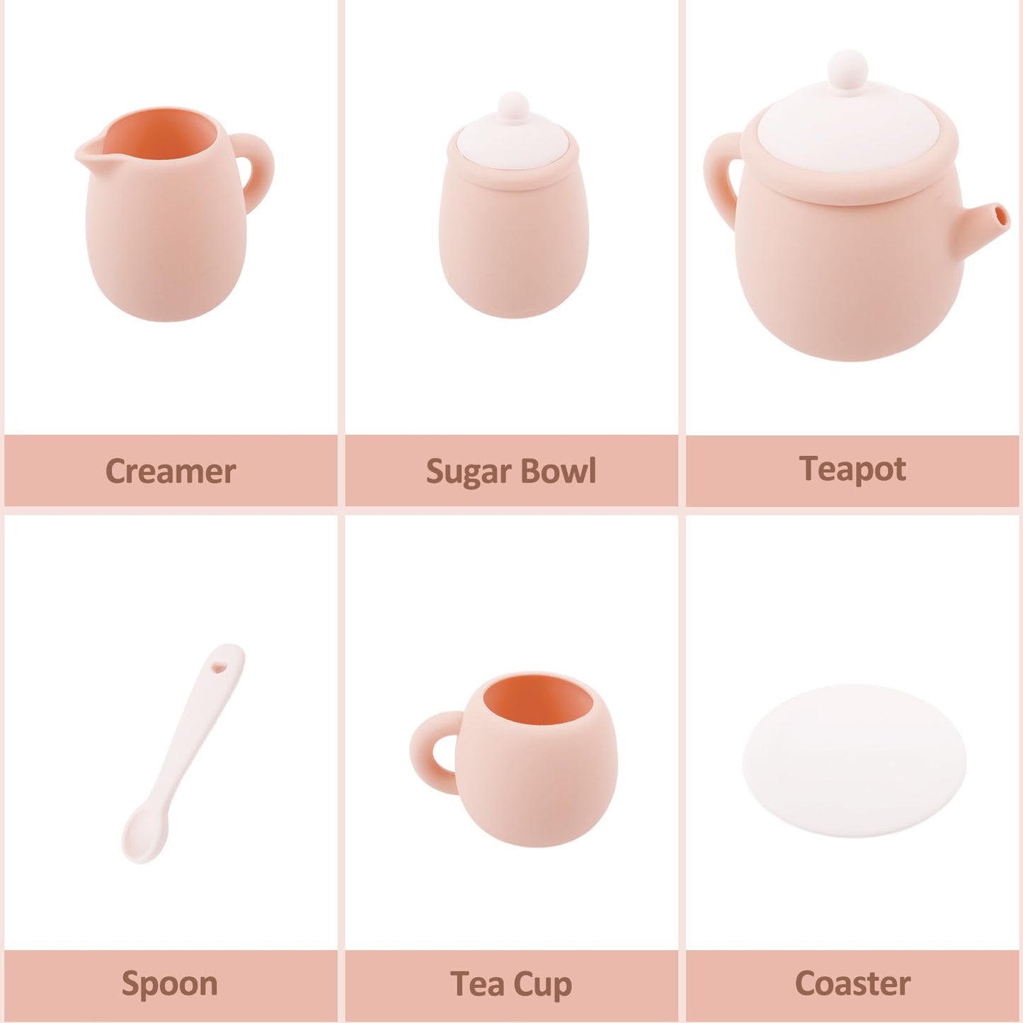 MCGMITT Silicone Tea Party Set – 15-Piece Kids Teaset, Gift Box Included, Safe & Dishwasher Safe