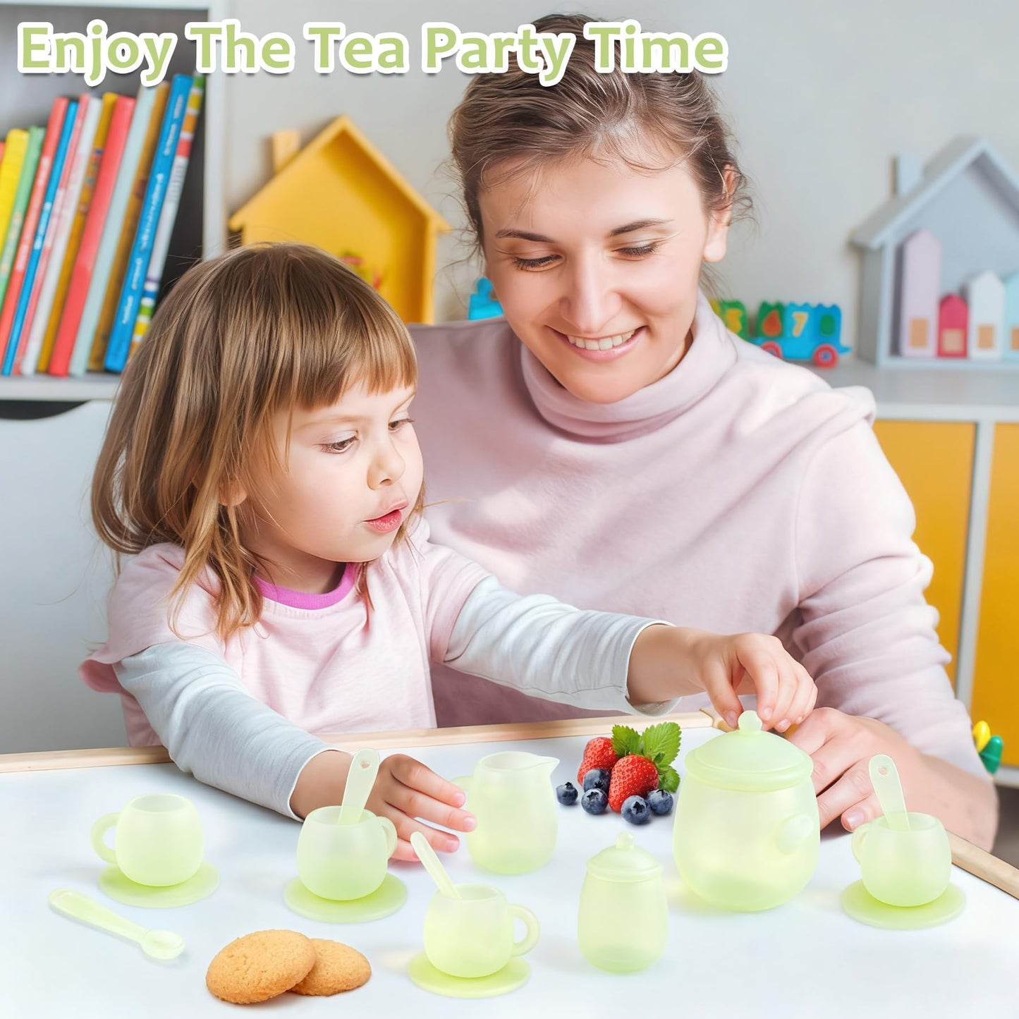 MCGMITT 15-Piece Silicone Kids Tea Party Set | Safe, Durable Teaset for Ages 3-6