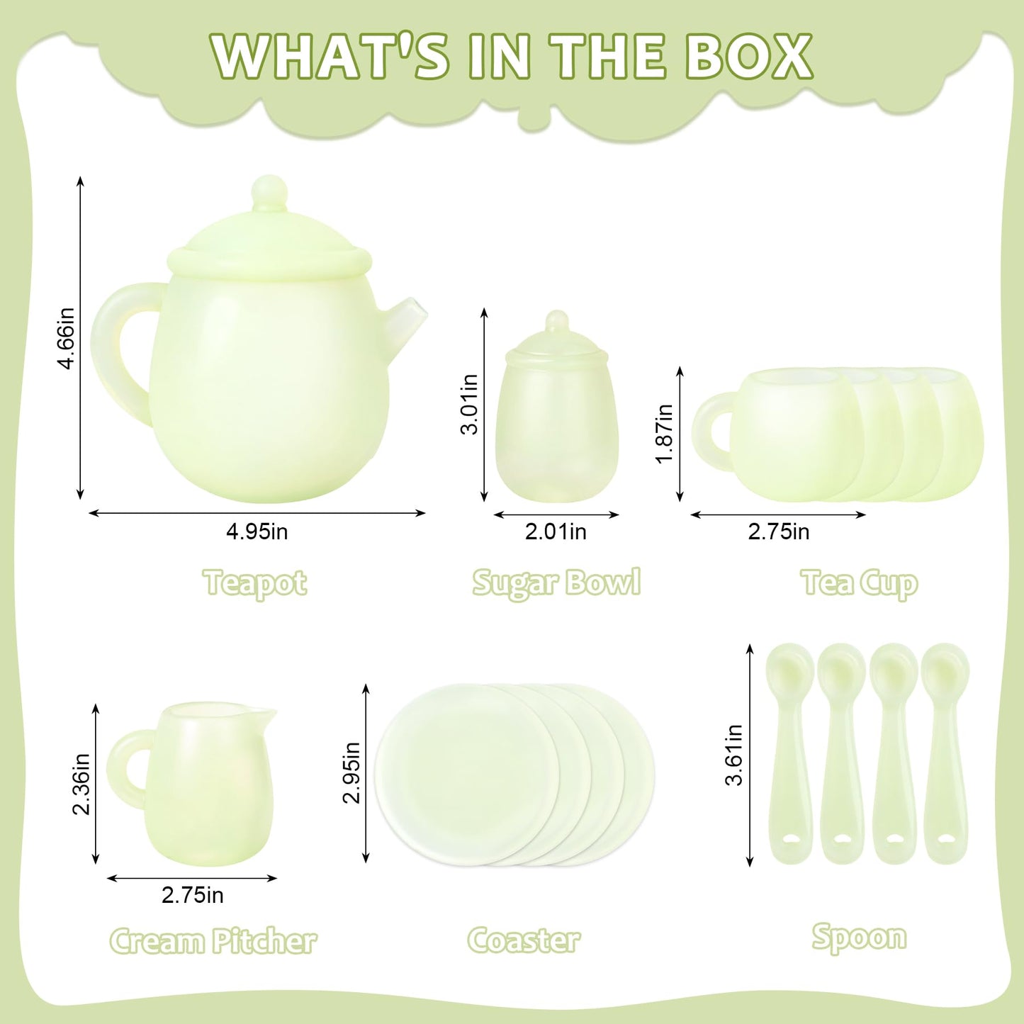 MCGMITT 15-Piece Silicone Kids Tea Party Set | Safe, Durable Teaset for Ages 3-6