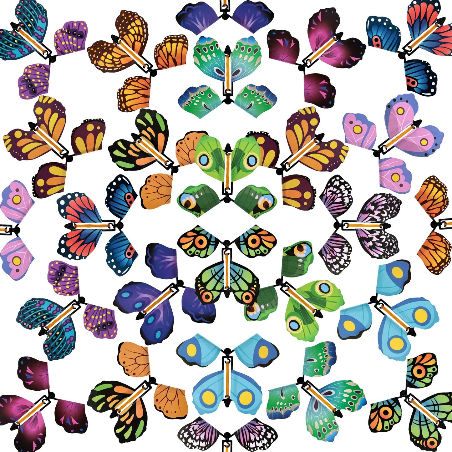 MCPINKY 26PCS Magic Flying Butterfly Toys – Wind-Up Butterflies for Cards, Books, Surprise Boxes & Party Gifts