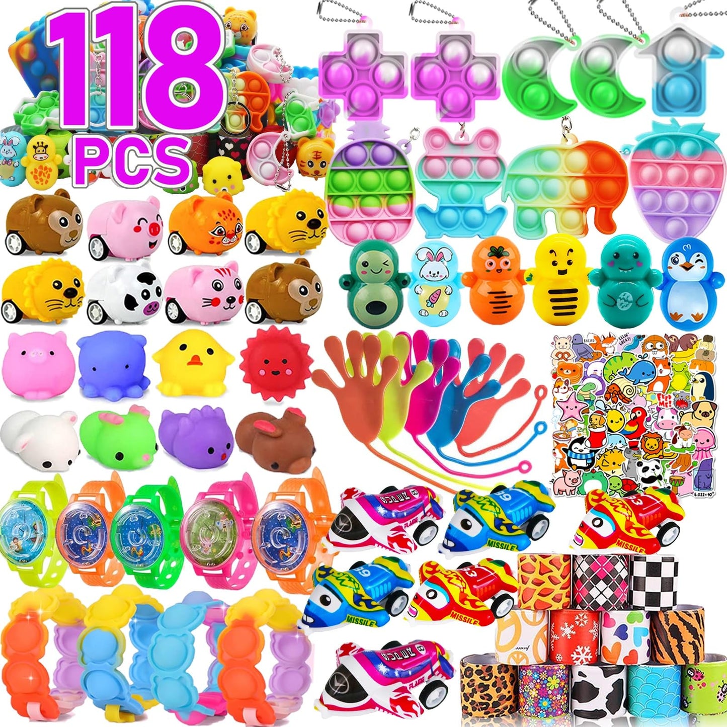 Mctuoba 118-Pack Party Favors for Kids 4-8-12 | Treasure Box Prizes & Goody Bag Fillers