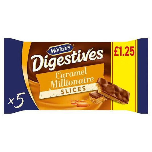 McVitie's Milk Chocolate Caramel Millionaire Biscuit Slices Snack Bars 5pk