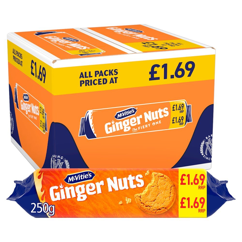 McVitie's Ginger Nuts Biscuits PMP 250g (Box of 12)