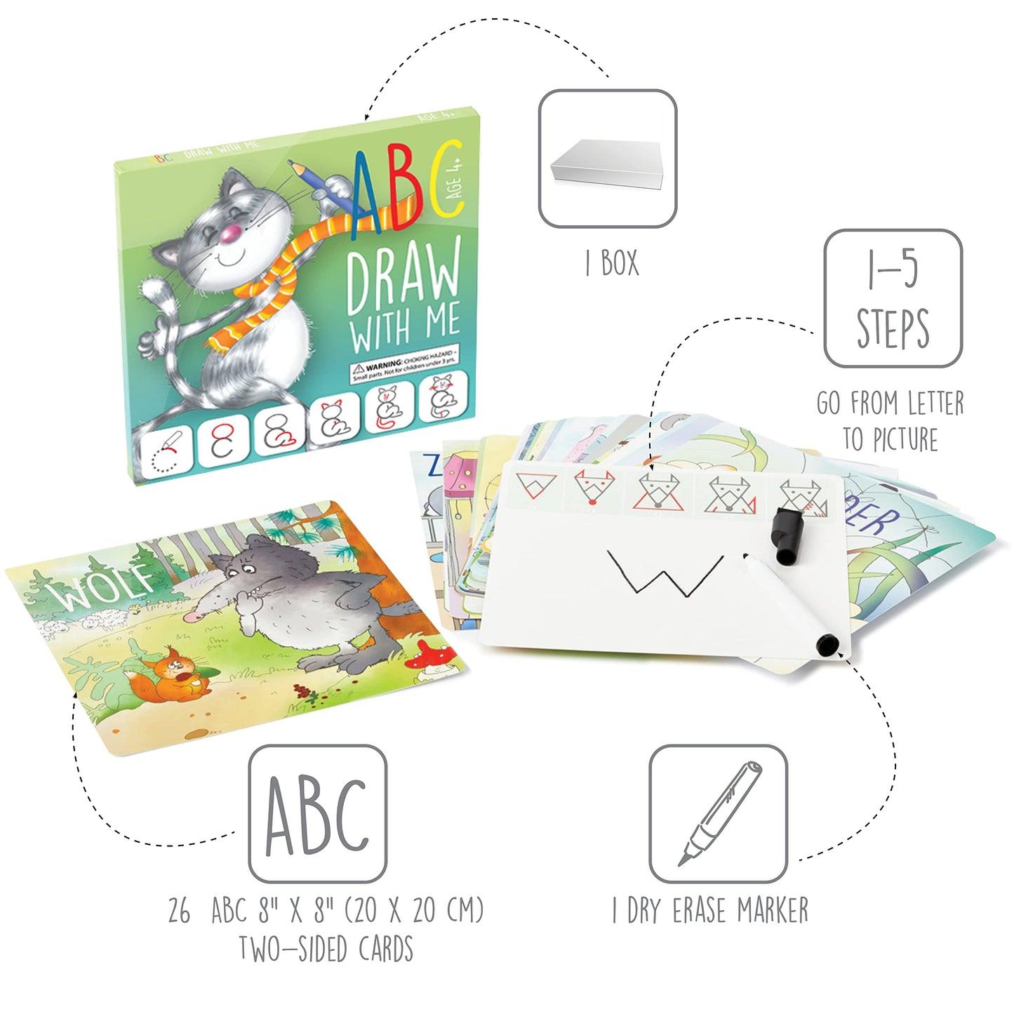 MD CREATIVE Drawing with Alphabet: ABC Tracing & Handwriting Toys for Preschool (Ages 3–6)