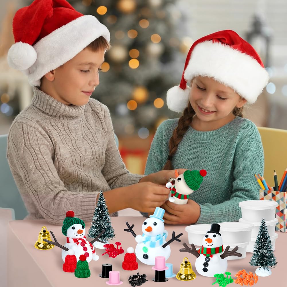 MDCGFOD Snowman Crafts for Kids – 9-Pack Snowman Craft Kit for Ages 3–8