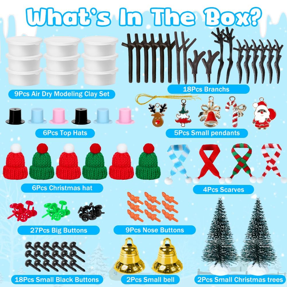 MDCGFOD Snowman Crafts for Kids – 9-Pack Snowman Craft Kit for Ages 3–8