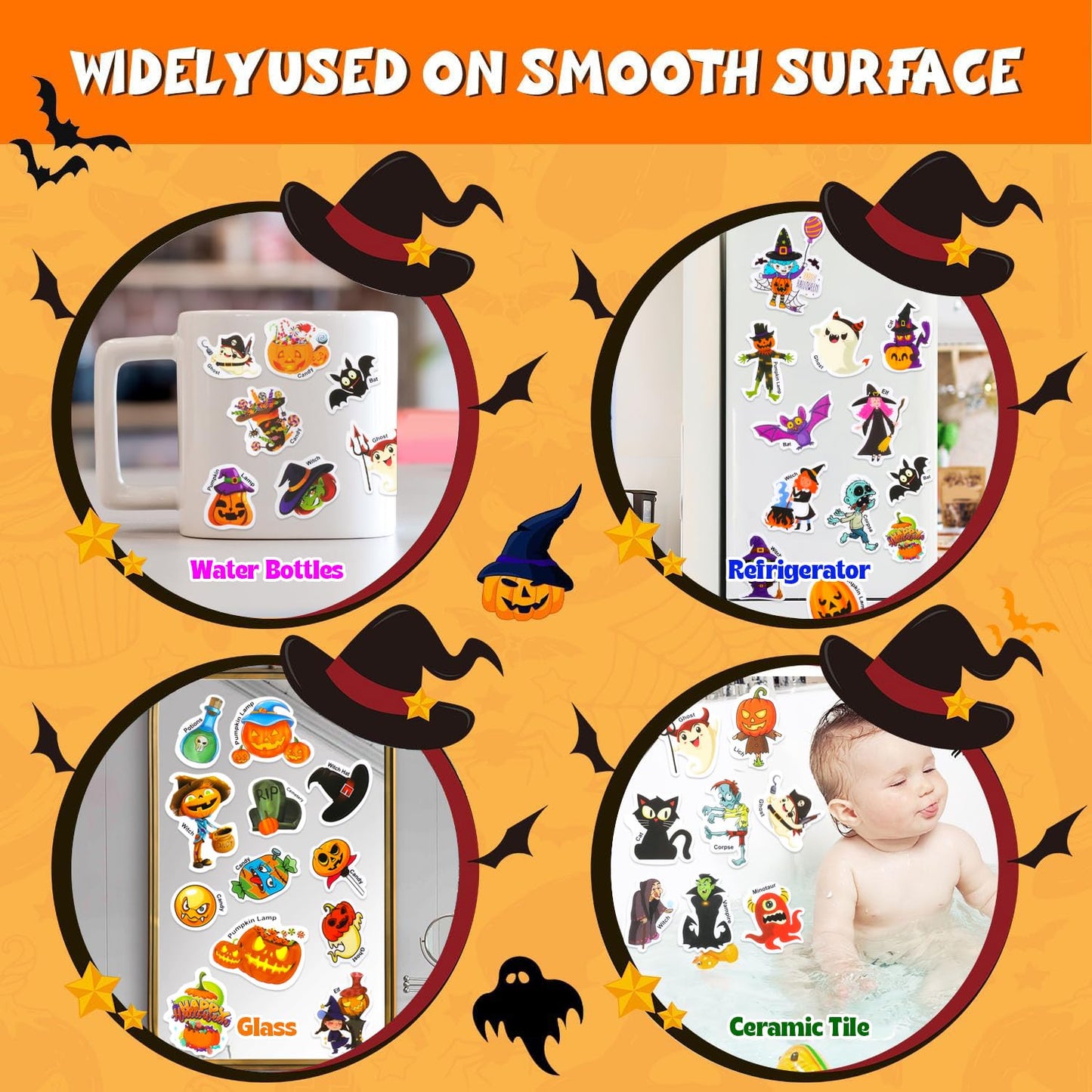 MDCGFOD Halloween Reusable Sticker Books for Kids 2-4 | Travel & Learning Busy Book
