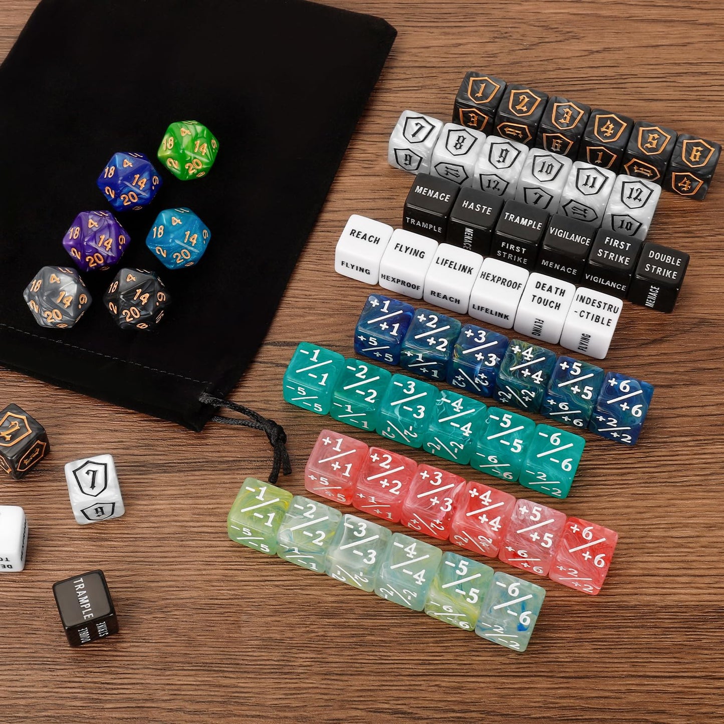 MDDSHGG 102-Piece MTG Dice Counters Set – Shield, Counter & Keyword Tokens