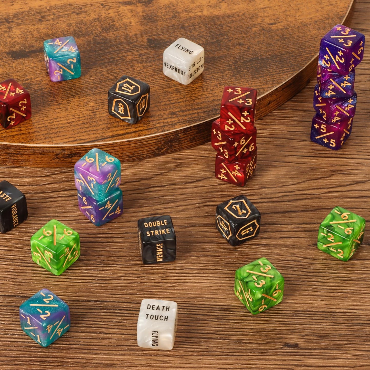 MDDSHGG 102-Piece MTG Dice Counters Set – Shields, Life & Keyword Tokens for Magic: The Gathering