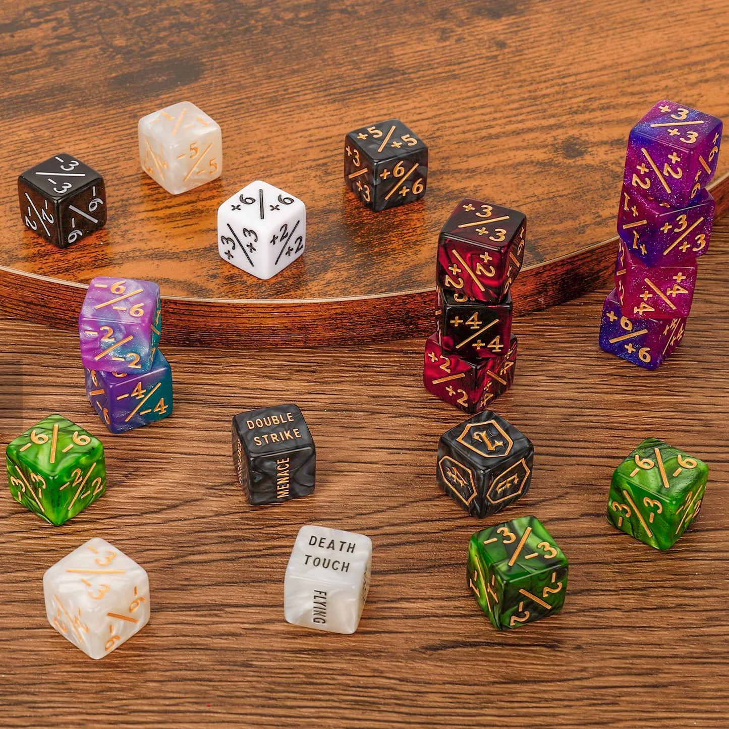 MDDSHGG 102-Piece MTG Dice Counters Set – Shield Life Counters & Keyword Tokens for Magic: The Gathering