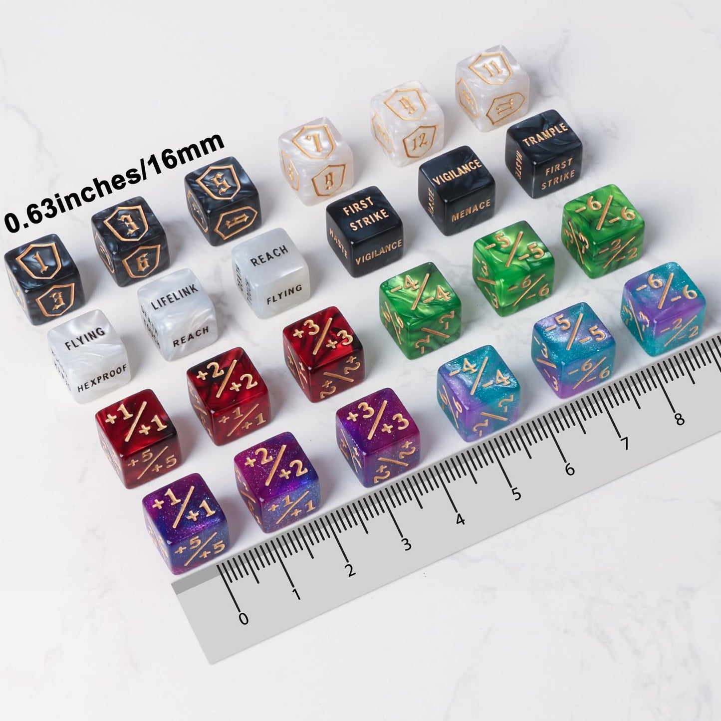 MDDSHGG 102-Piece MTG Dice Counters Set – Shields, Life & Keyword Tokens for Magic: The Gathering