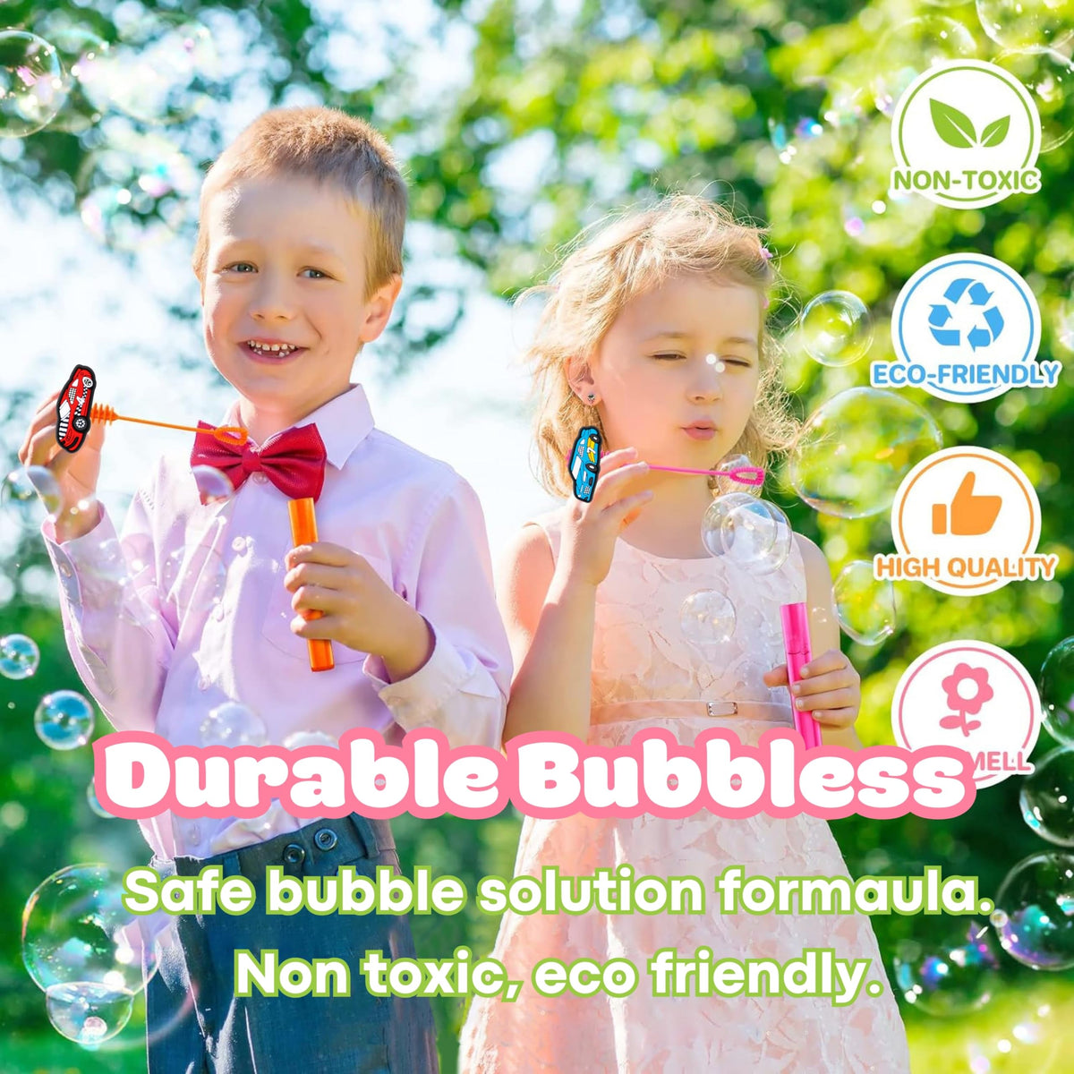 MDNHIO Race Car Bubble Wands – 24-Pack Racing-Themed Party Favors for Kids