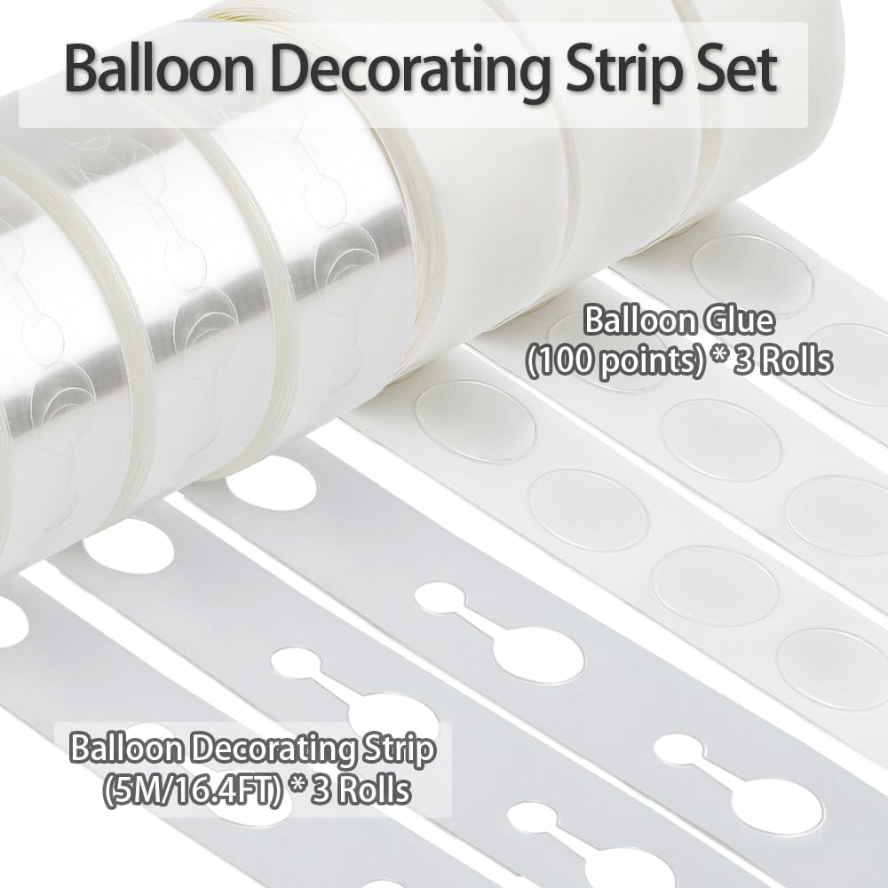 MDOZQ Balloon Arch Kit 49.2ft with 300 Glue Points | Balloon Decorating Strip for Parties & Weddings