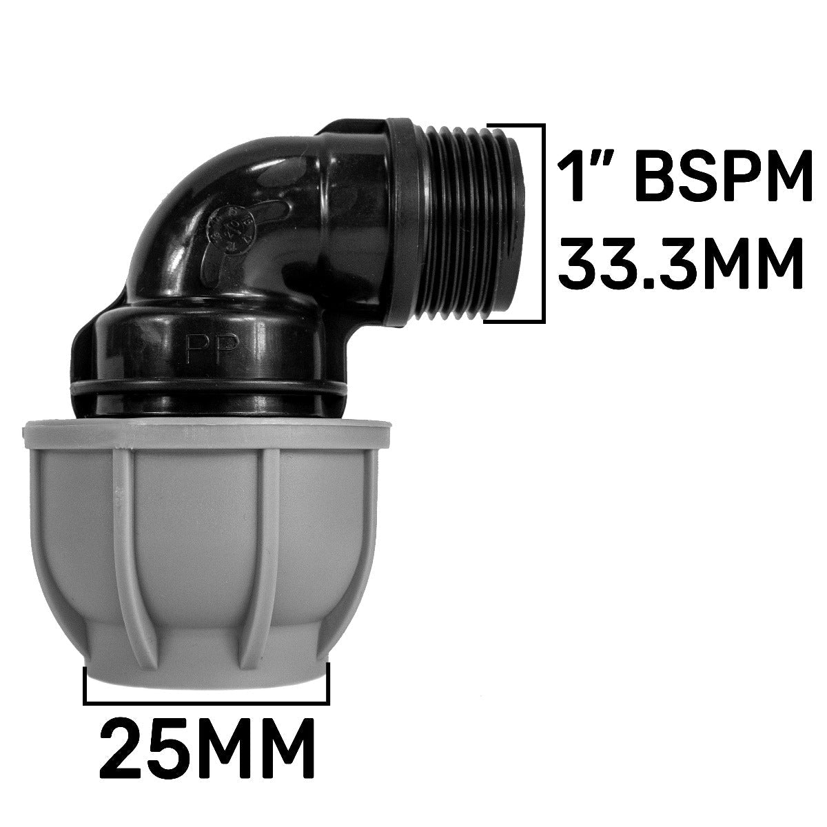 MDPE Elbow 25mm - 1" BSPM