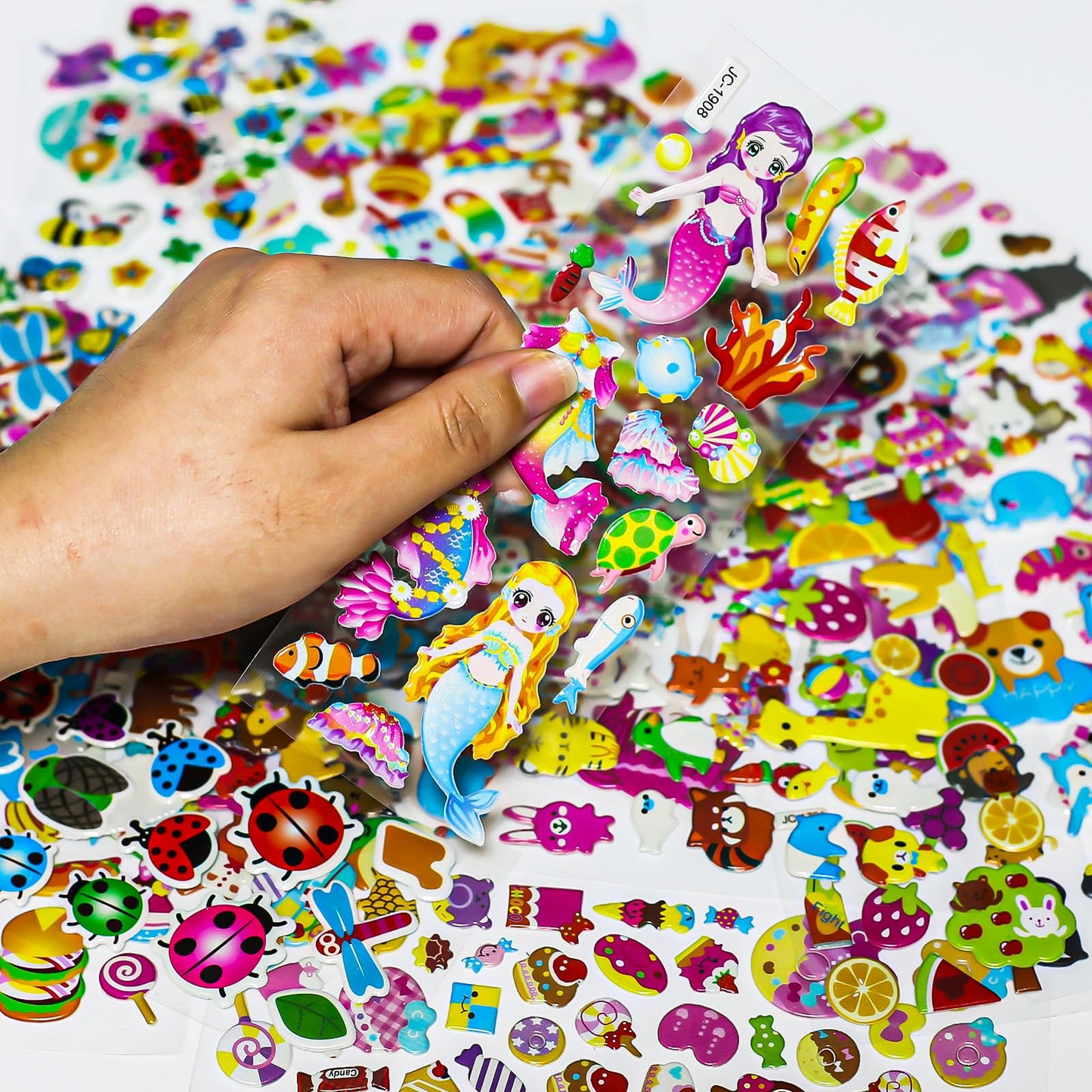 Meafeng 3D Stickers for Kids & Toddlers – 24 Sheets, 530+ Puffy Stickers for Scrapbooking & Crafts