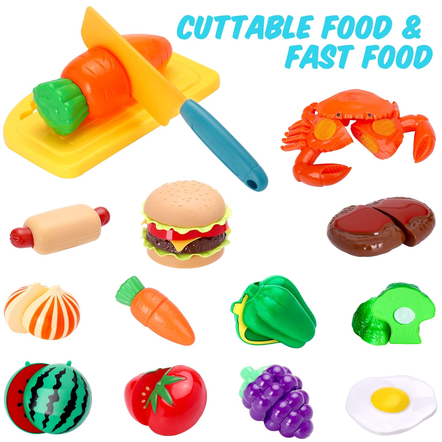 Meaicezli Kids Play Kitchen Accessories Set – Pretend Cooking Toys for Toddlers