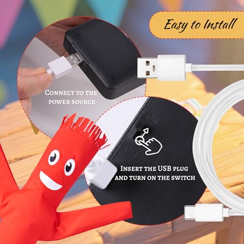 Mealivos Mini Wacky Waving Inflatable Tube Guy with Blower – Christmas Desk Decor