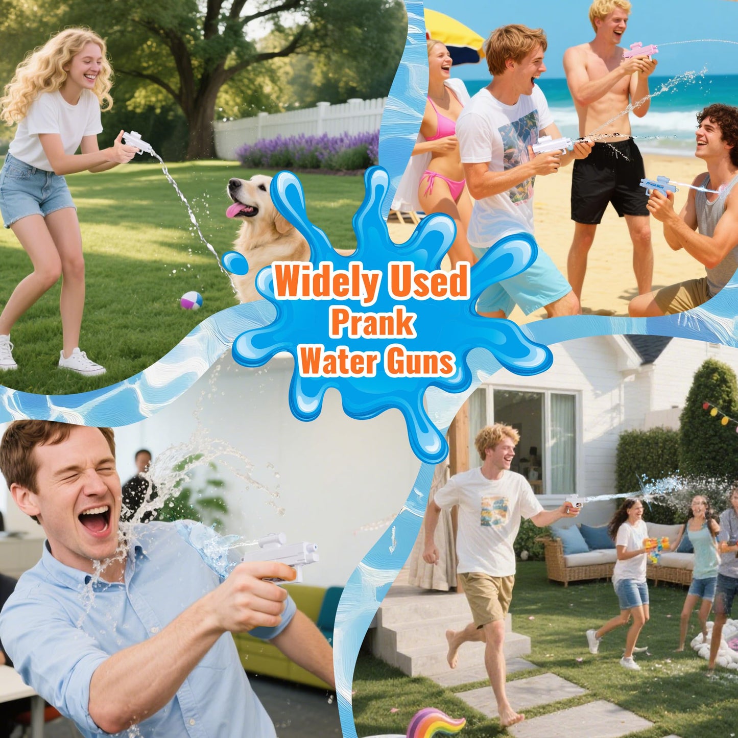 Mealivos Prank Water Gun - Two-Way Sprayer for Party Fun & Summer Battles (White)