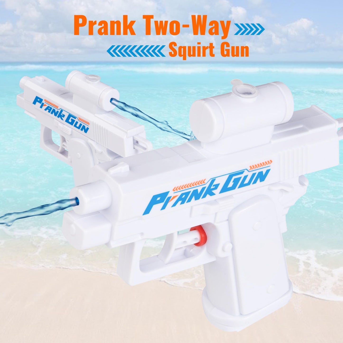 Mealivos Prank Water Gun - Two-Way Sprayer for Party Fun & Summer Battles (White)