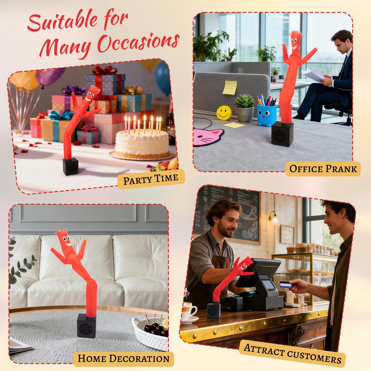 Mealivos Mini Wacky Waving Inflatable Tube Guy with Blower – Christmas Desk Decor