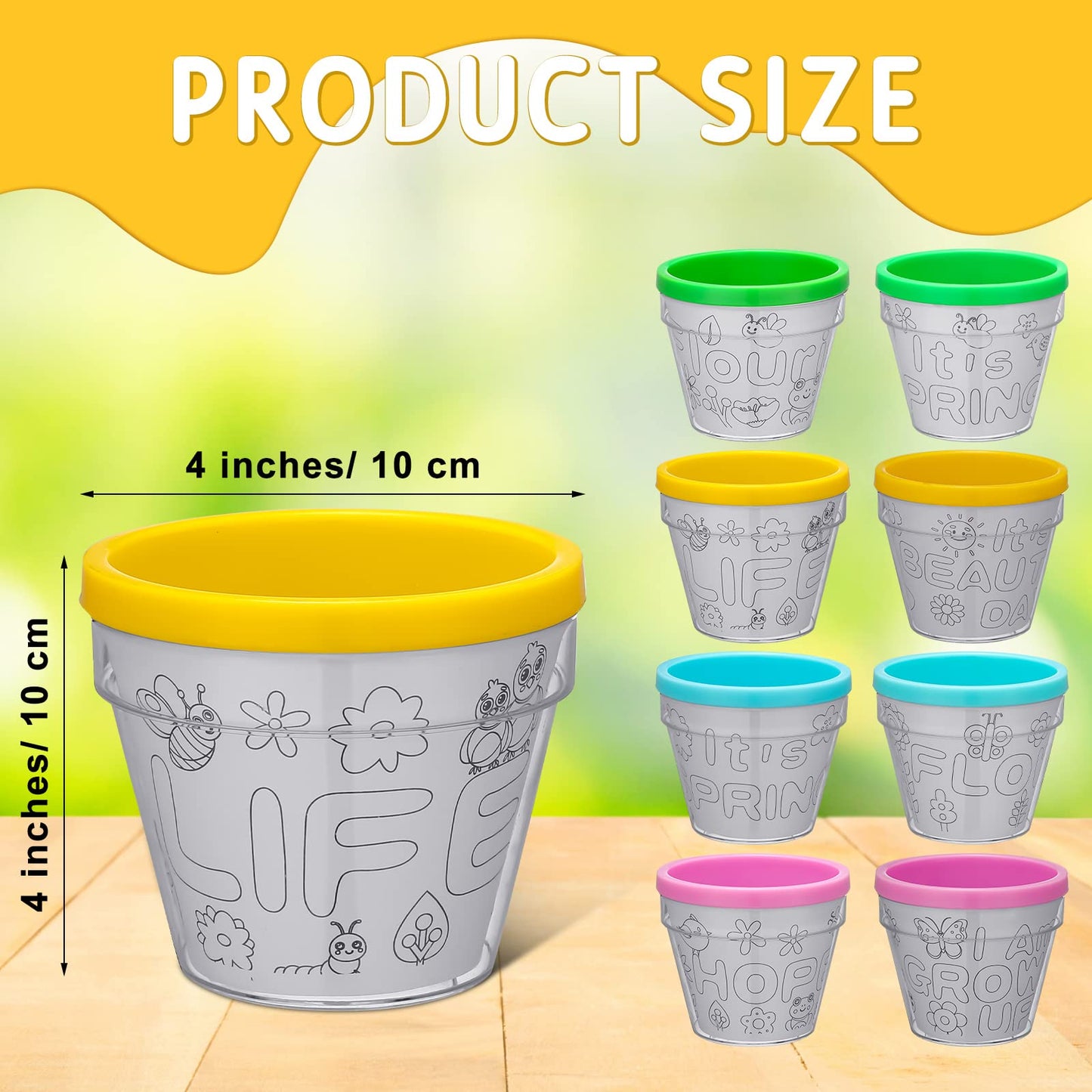 Meanplan 28 Pcs Spring Craft Kit: Paint Your Own Flower Pots with 12 Markers