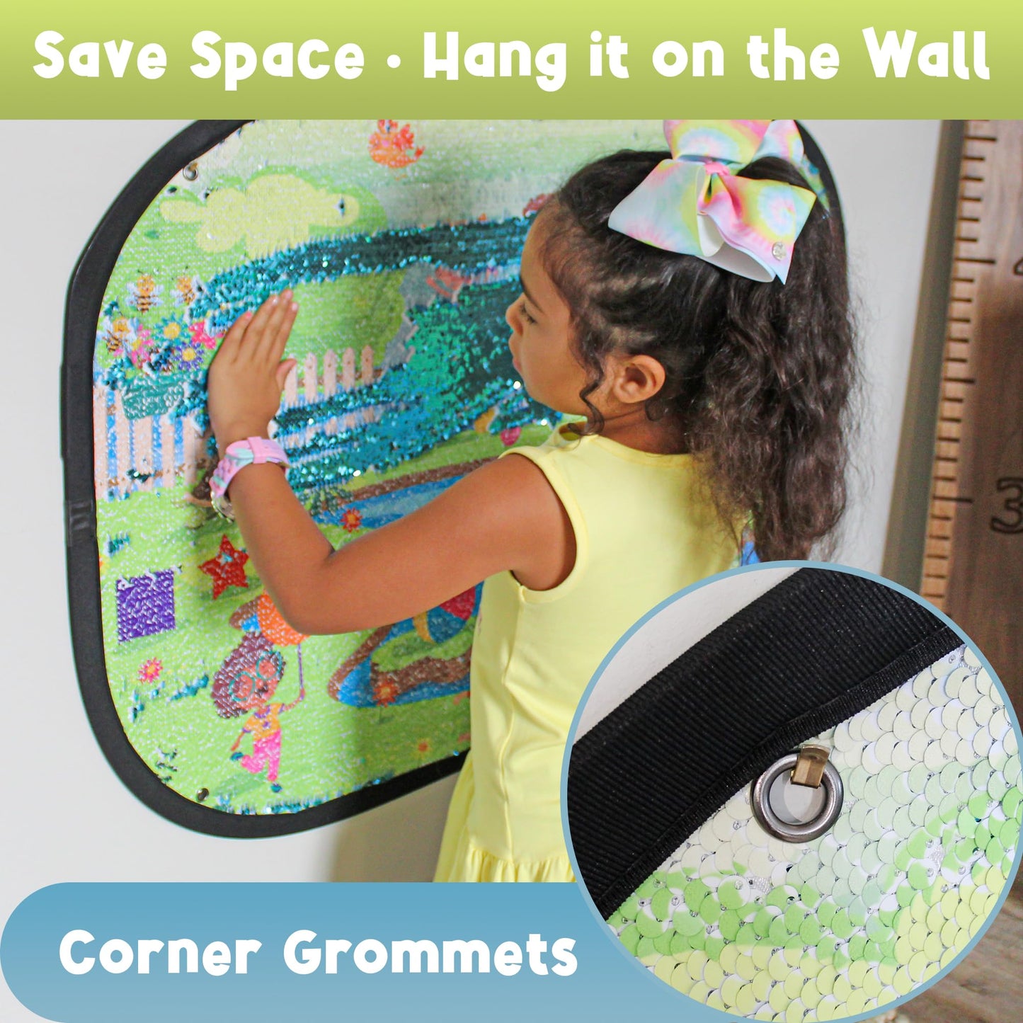Meavia Giant Reversible Sequins Wall Toy – 40x27-Inch Sensory Discovery Panel