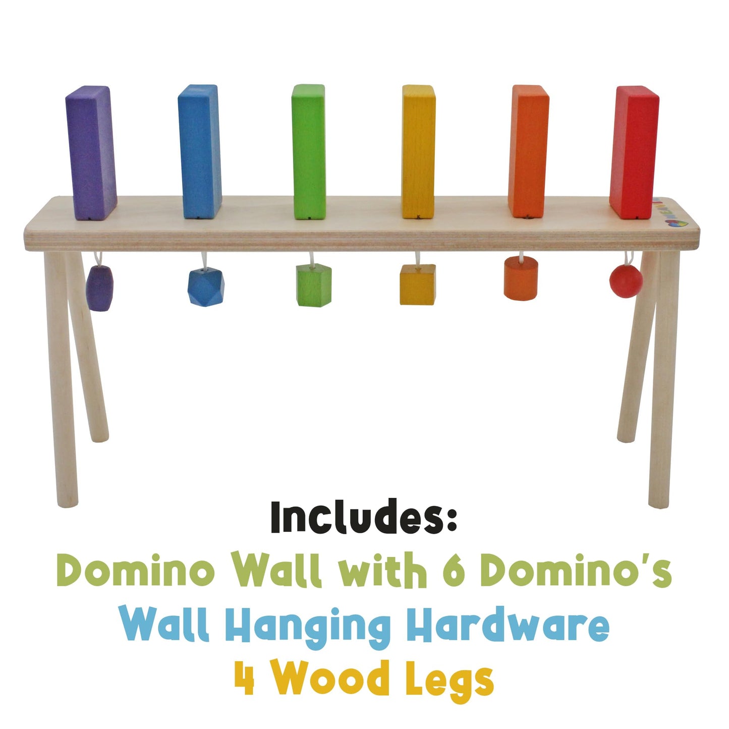 MEAVIA Wooden Falling Domino Wall & Stand – Colorful Toppling Blocks for Kids