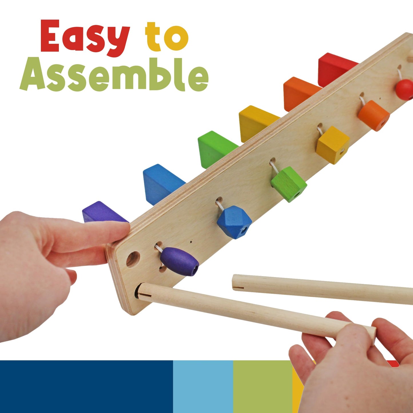 MEAVIA Wooden Falling Domino Wall & Stand – Colorful Toppling Blocks for Kids