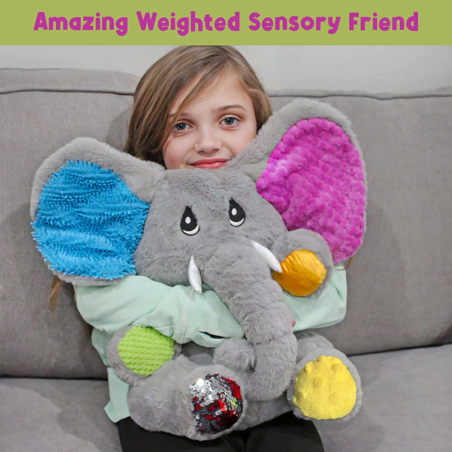 MEAVIA Ellie Weighted Sensory Elephant — Calming Plush Fidget Toy | FEELix Collection