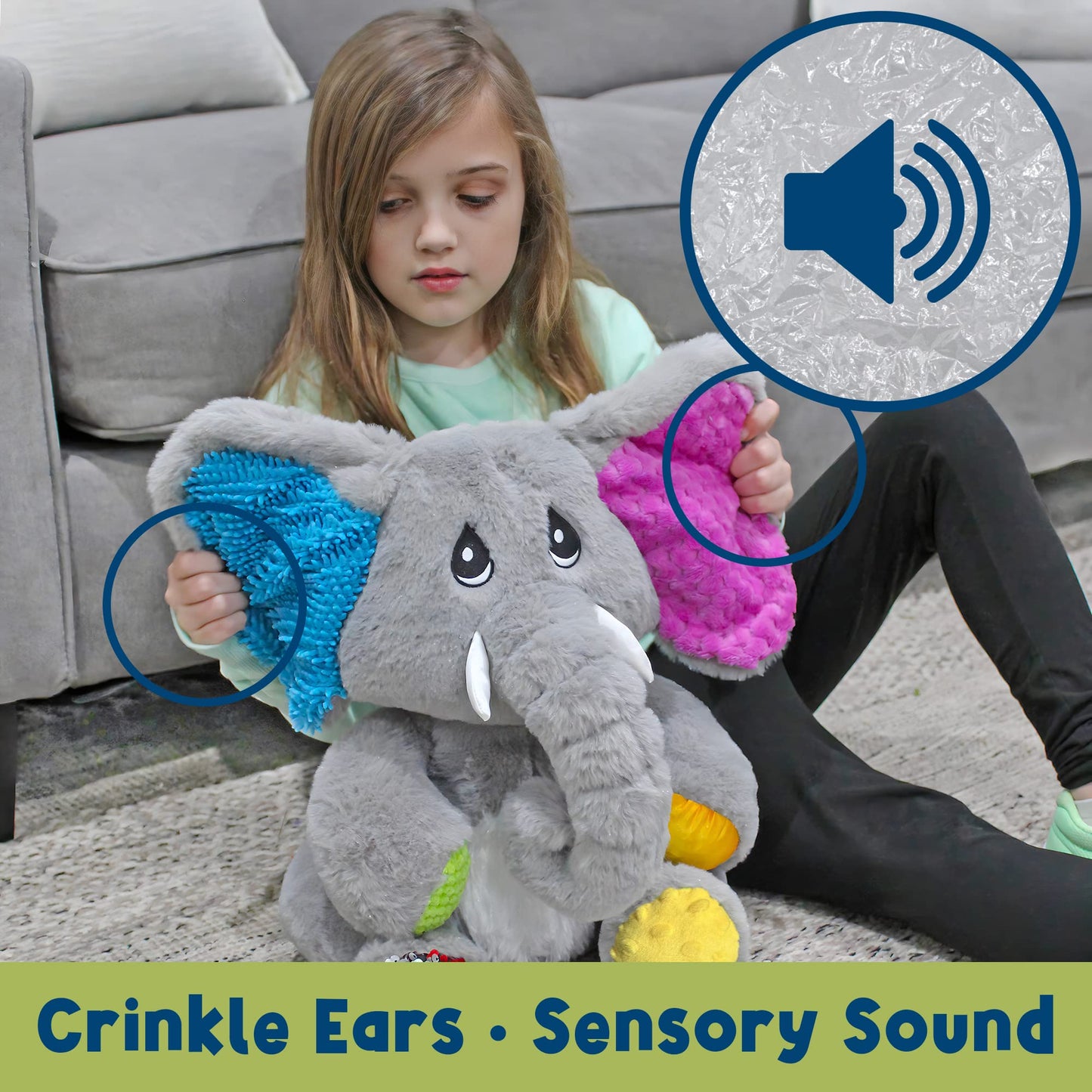 MEAVIA Ellie Weighted Sensory Elephant — Calming Plush Fidget Toy | FEELix Collection