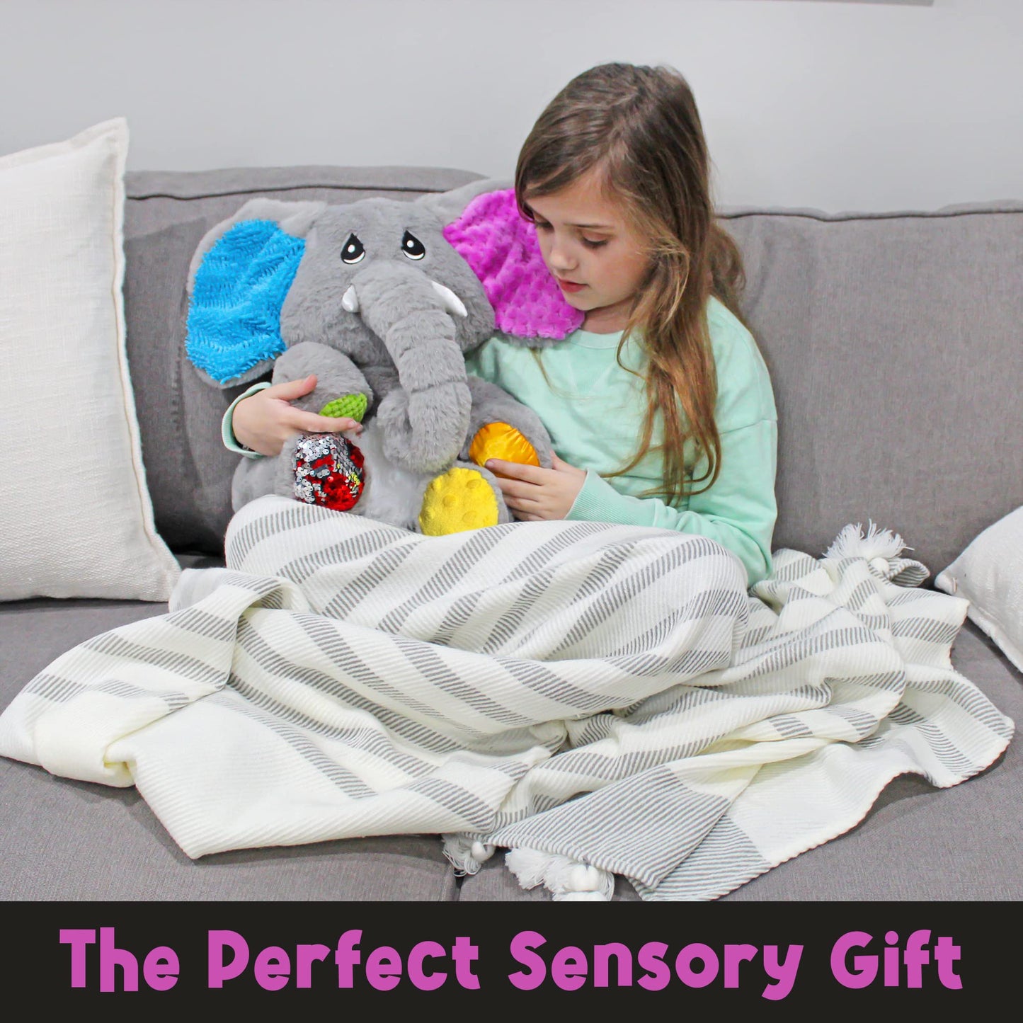MEAVIA Ellie Weighted Sensory Elephant — Calming Plush Fidget Toy | FEELix Collection