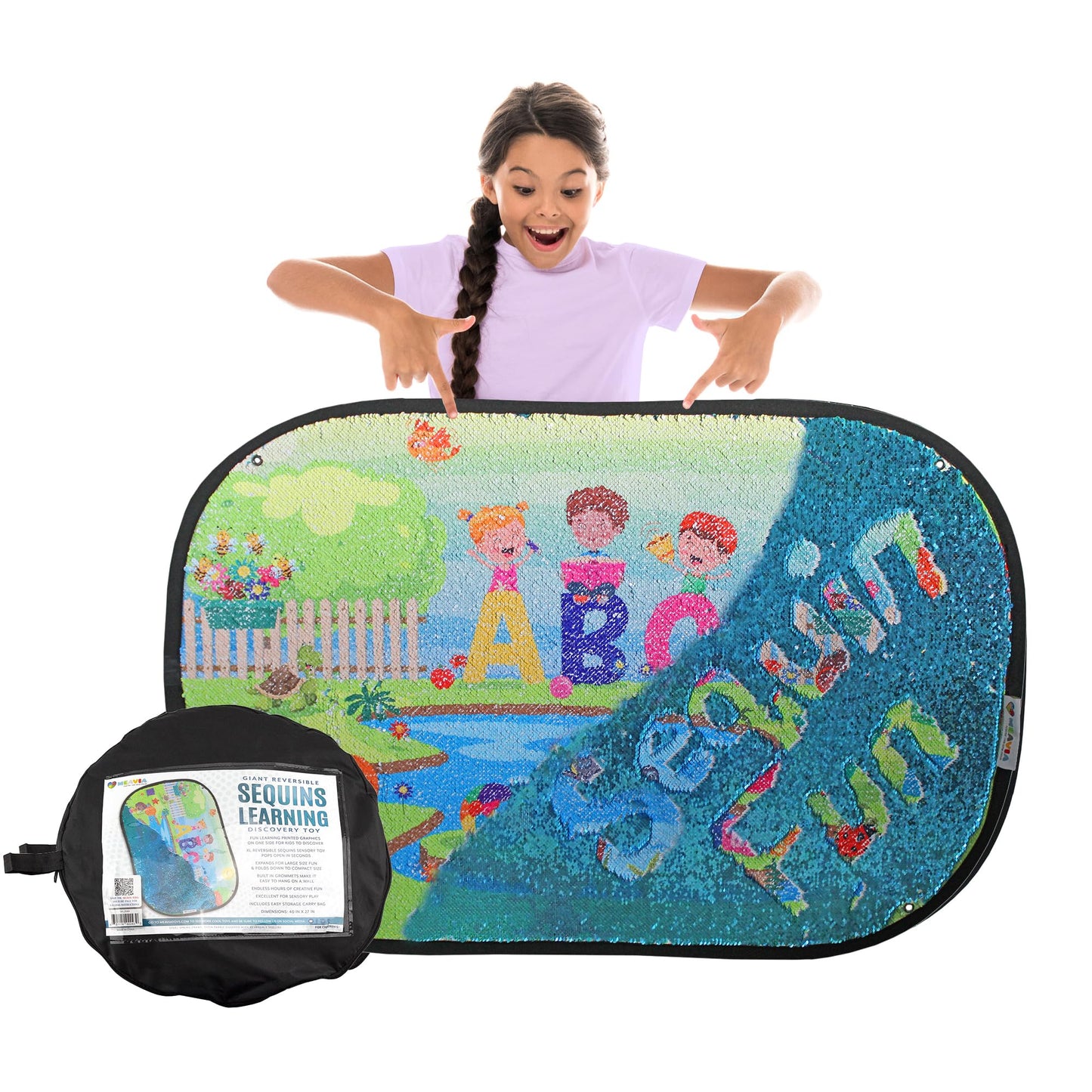 Meavia Giant Reversible Sequins Wall Toy – 40x27-Inch Sensory Discovery Panel