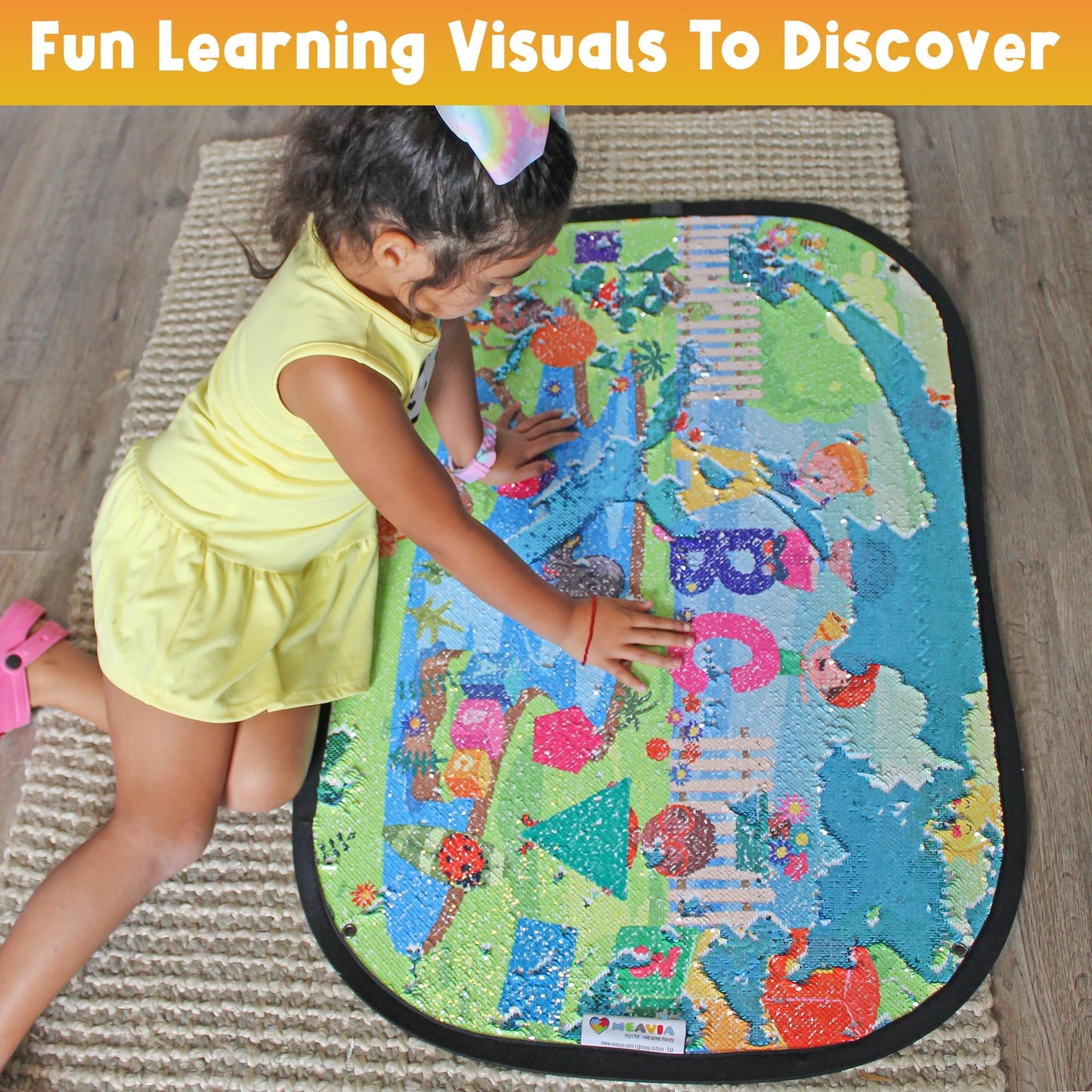 Meavia Giant Reversible Sequins Wall Toy – 40x27-Inch Sensory Discovery Panel